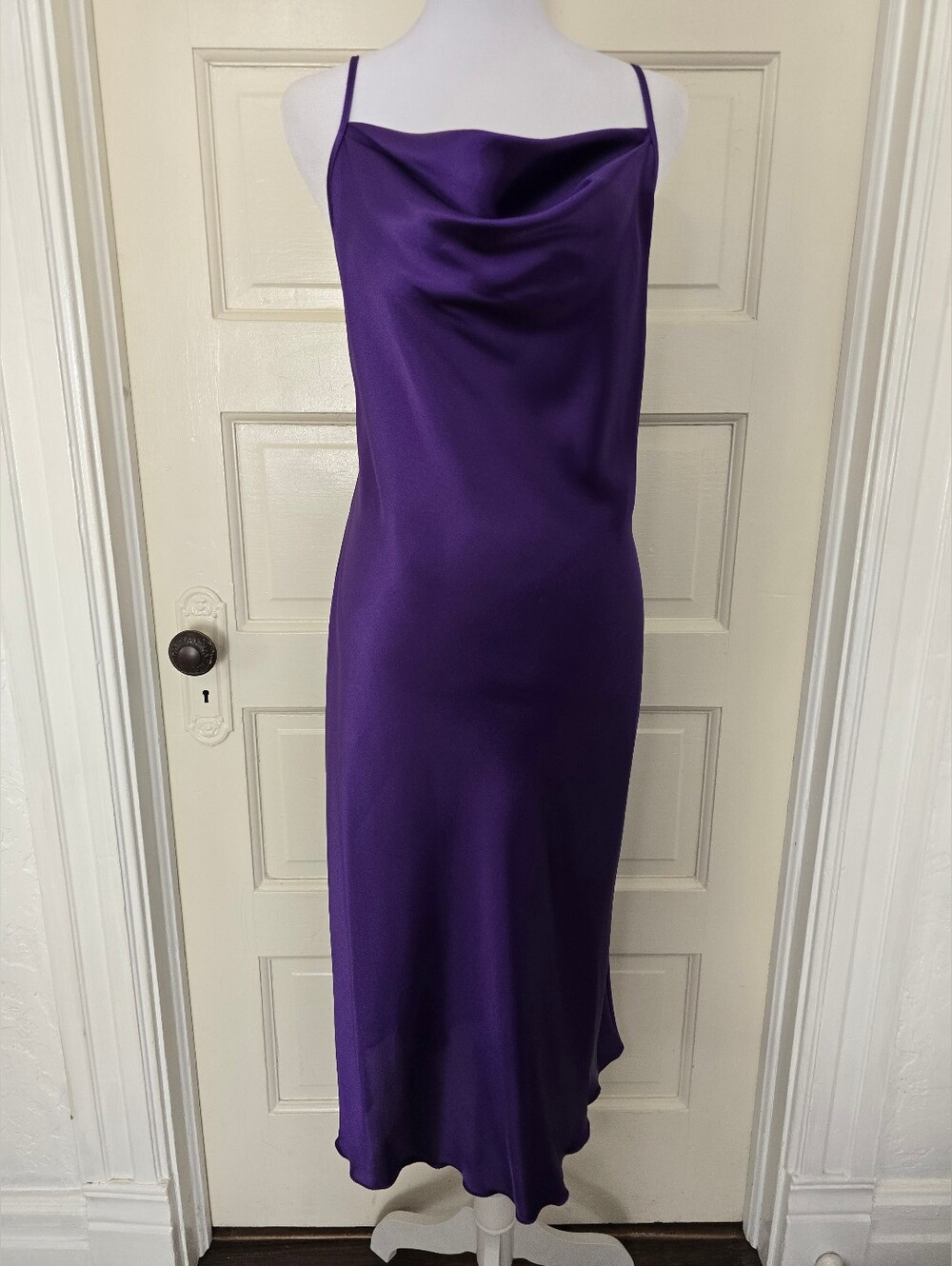 NEW Bebe Purple Cowl Neck Slip Dress